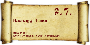 Hadnagy Timur névjegykártya